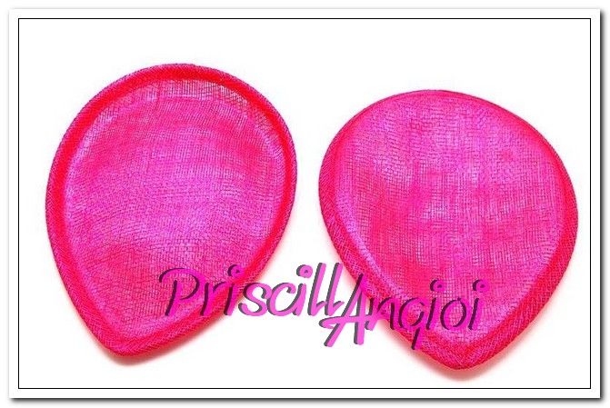 Base sinamay para tocado LAGRIMA 17x14 cm(2cm alto) FUCSIA - Haga un click en la imagen para cerrar